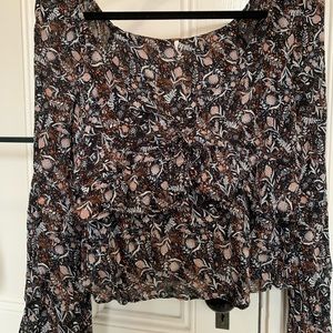 Floral Free People Top with Ruffles
